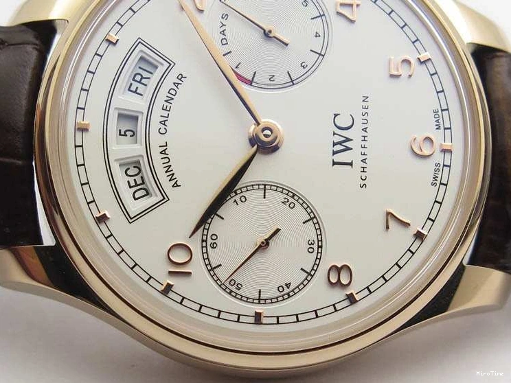 MIROTIME 0318 Portuguese Real PR Real Annual Calendar RG IW503504 YLF 1:1 Best Edition White Dial On Leather Strap A TimelessDesign 7242